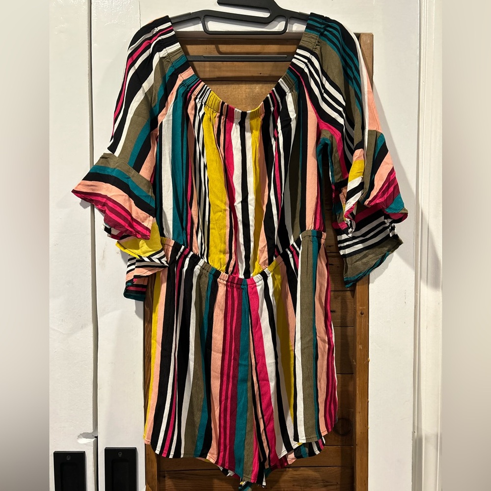 Express Multicolor Striped Romper
